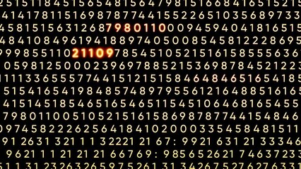 Wall Mural - numerical code in matrix computer program. motion. glowing numbers in program code stream. highlight