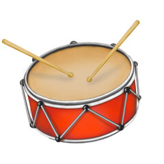 Illustration of a child's drum on an isolated background. Clip art musical instruments. Drum