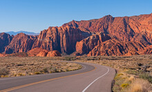 Road Into A Red Rocks Canyon