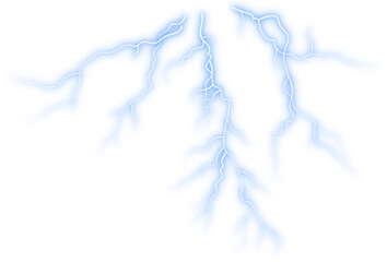Illustrated glowing lightning isolated on white background.