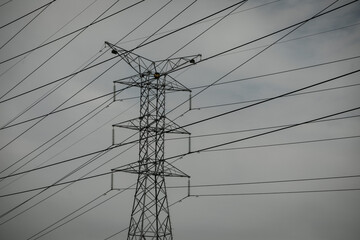 power transmission towers, electricity