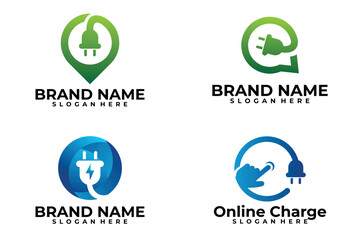 set of charge logo vector design template