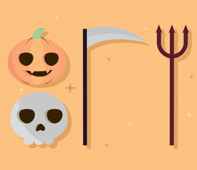 Wall Mural - icons set of halloween