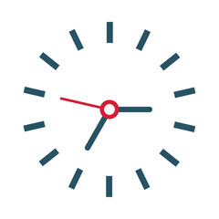 Poster - time clock, flat icon