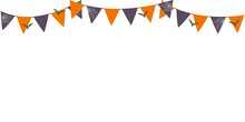 Vector Illustration Of Halloween Flag Bunting Garland Isolated On Background.