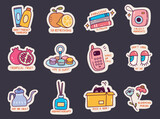 Fototapeta Big Ben - Set of Cute Sticker Doodle