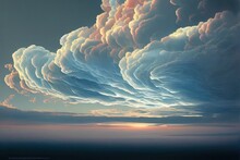 Clouds On The Horizon. High Quality Illustration