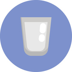 Sticker - Breakfast glass of milk, illustration, vector on a white background.