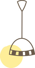 Sticker - Simple chandelier, illustration, vector on a white background.