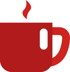 Canvas Print - Simple red coffee cup, illustration, vector on a white background.