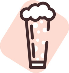 Sticker - Tall glass of beer, illustration, vector on a white background.