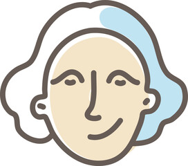 Sticker - Grandma pensioner, illustration, vector on a white background.