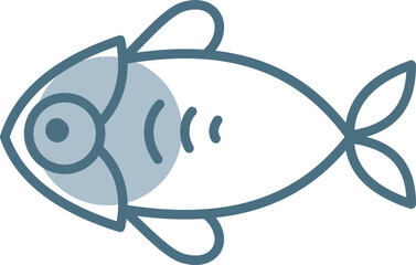 Wall Mural - River blue fish, illustration, vector on a white background.