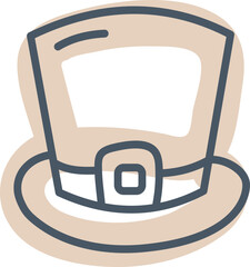 Poster - Old cylinder hat, illustration, vector on a white background.