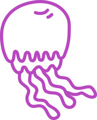 Wall Mural - Jellyfish violet, illustration, vector on a white background.