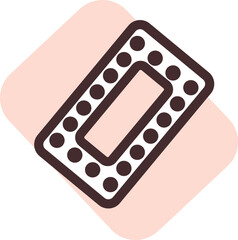 Sticker - Contraceptive pills, illustration, vector on a white background.