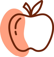 Sticker - Healthy apple, illustration, vector on a white background.