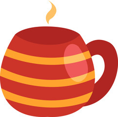 Sticker - Evening tea mug, illustration, vector on a white background.