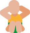 Gymnastics abdomen exerice, illustration, vector on a white background.