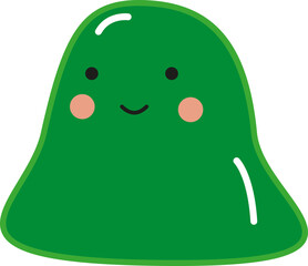 Sticker - Smiling green monster, illustration, vector on a white background.