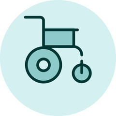 Poster - Medical wheelchair, illustration, vector on a white background.