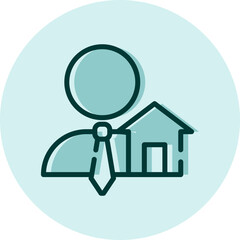 Sticker - Real estate agent, illustration, vector on a white background.