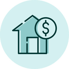 Sticker - Real estate price, illustration, vector on a white background.