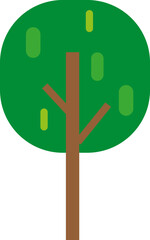 Wall Mural - Green tree, illustration, vector on a white background.