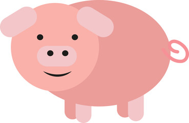 Canvas Print - Baby pig, illustration, vector on a white background.