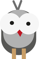 Poster - Baby owl, illustration, vector on a white background.