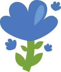 Sticker - Blue spring flower, illustration, vector on a white background.