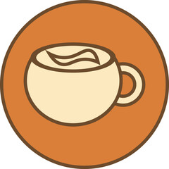 Sticker - Homemade cappuccino, illustration, vector on a white background.