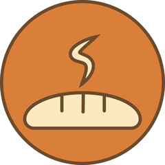 Sticker - Homemade bread, illustration, vector on a white background.