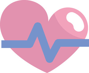 Canvas Print - Medical heart beat, illustration, vector on a white background.