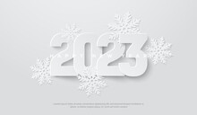 2023 Happy New Year On White