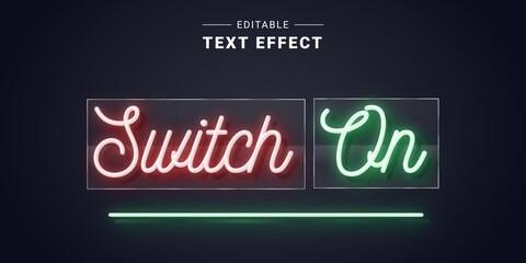 Wall Mural - Editable Neon Tube Text Effect Generator