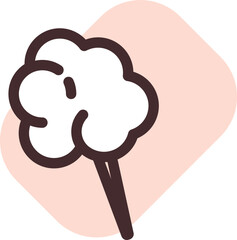 Sticker - Cotton candy on a stick, illustration, vector on a white background.