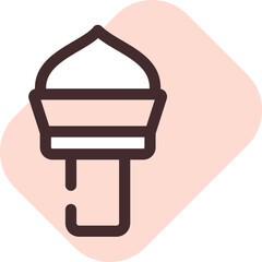 Wall Mural - Ice cream in sweet cone, illustration, vector on a white background.