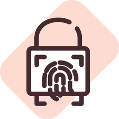 Sticker - Computer security, illustration, vector on a white background.