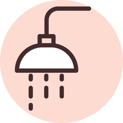 Poster - Hot shower, illustration, vector on a white background.