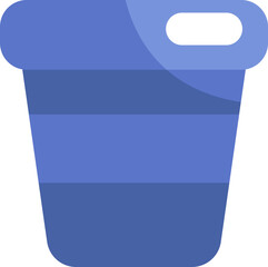 Sticker - Blue coffee cup with lid, illustration, vector on a white background.