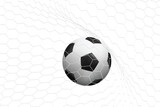 Fototapeta Perspektywa 3d - Goal. For soccer football sport. Soccer football ball and white net.