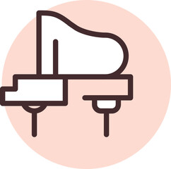 Canvas Print - Piano music, illustration, vector on a white background.