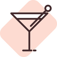 Sticker - Restaurant martini, illustration, vector on a white background.