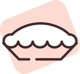 Sticker - Restaurant pie, illustration, vector on a white background.