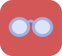 Sticker - School glasses, illustration, vector on a white background.