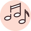 Music notes, illustration, vector on a white background.