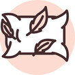 Pillow with feathers, illustration, vector on a white background.