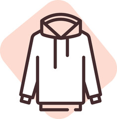Wall Mural - Apparel hoodie, illustration, vector on white background.