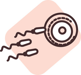 Biochemistry fertilization, illustration, vector on white background.